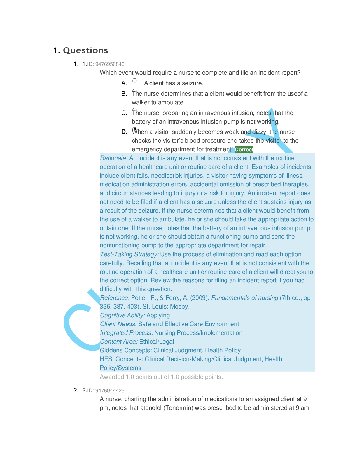Preview image for HESI RN Disaster management